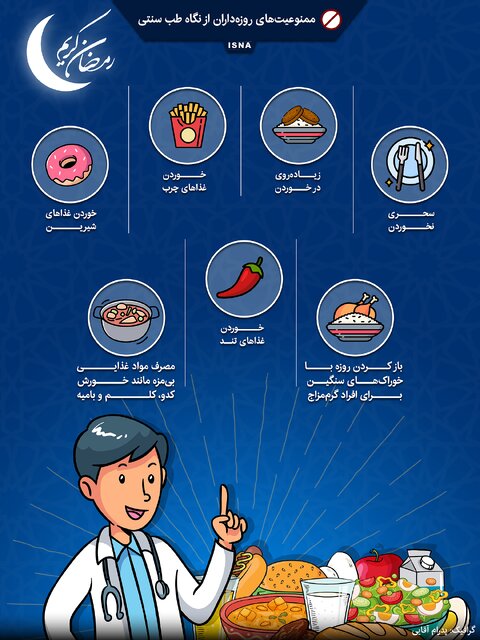 اینفوگرافیک / ممنوعیت‌های روزه‌داران از نگاه طب سنتی