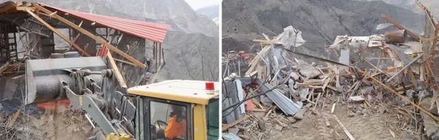 قلع و قمع بنای غیرمجاز در اراضی ملی لاریجان/۳۷۰۰ متر اراضی ملی آزادسازی شد