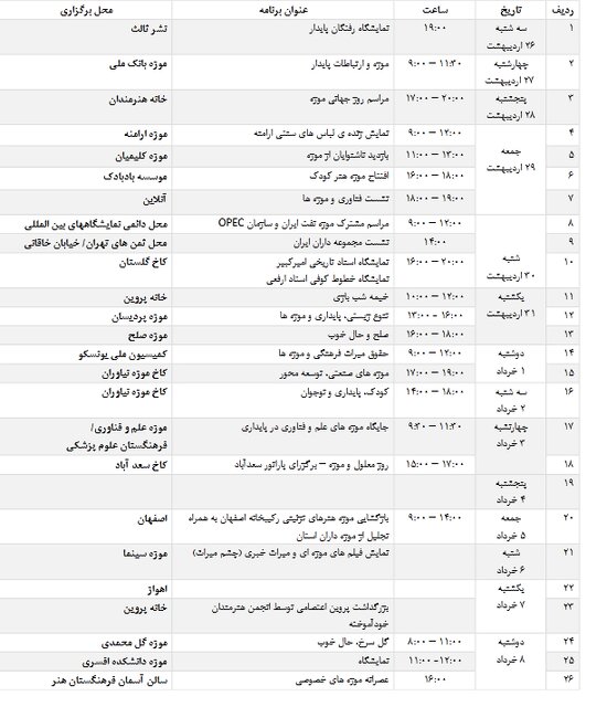 نمایش زنده لباس ارامنه، خیمه‌شب‌بازی و چند برنامه برای «حال خوب»